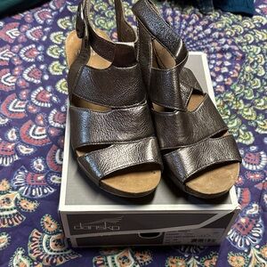 Dansko Shimmering Pewter Sandals
